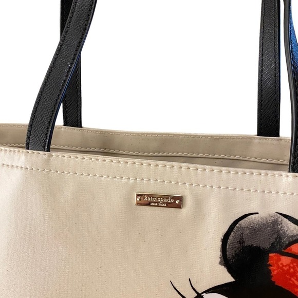 Kate Spade x Disney Minnie Mouse Francis Womens Tote Bag Cream OS - Picture 7 of 16